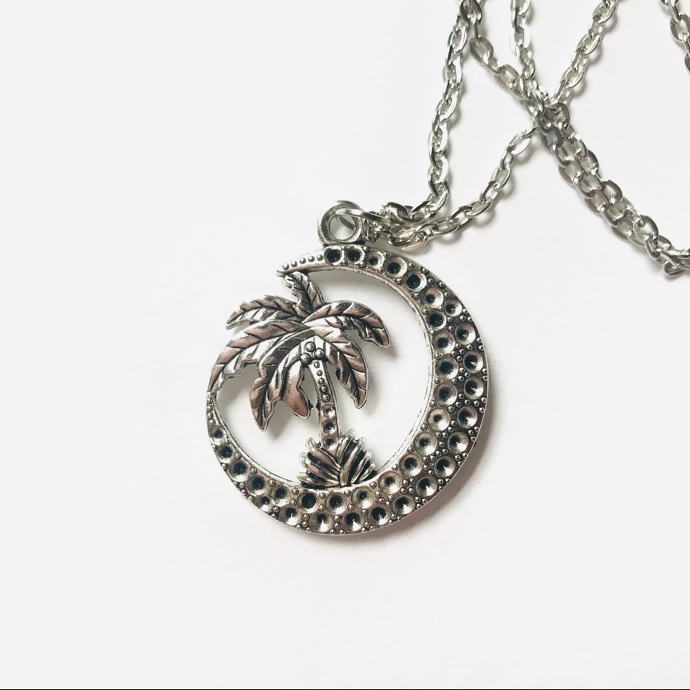 Silver Palm Tree Necklace